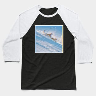 Cat Skiing Baseball T-Shirt